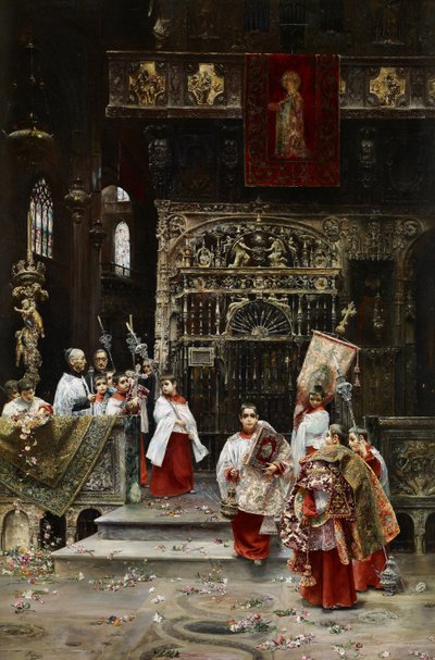 少年合唱団 - Gallegos y Arnosa, Jose (1859-1917) - ca. 1886-1890 - キャンバスに油彩 - 91.4x62.2 - カルメン ティッセン美術館、マラガ 作： Jose Gallegos Arnosa