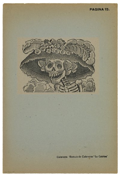 Calavera de la Catrina、c.1910、1943年に印刷（彫刻による写真レリーフエッチング） 作： José Guadalupe Posada
