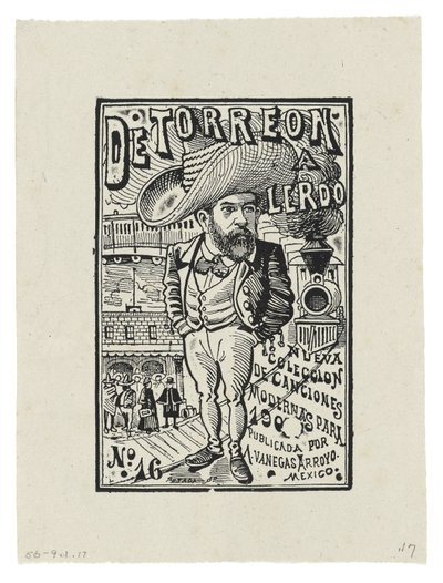 DeTorreon a Lerdo、1905年頃、1942年に印刷（彫刻） 作： José Guadalupe Posada