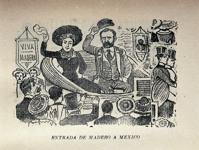 マデロのメキシコ入国 作： José Guadalupe Posada