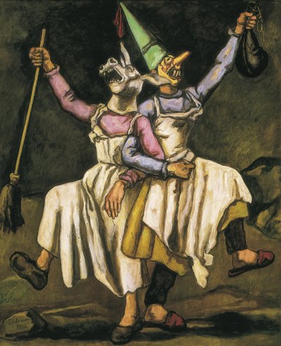 グティエレス・ソラナ、ホセ（1886-1945）。腕を組んで踊る仮面たち。1938.キャンバスに油彩.スペイン.マドリッド（自治州）.マドリード.マプフレ・ヴィダ文化財団 作： Jose Gutierrez Solana