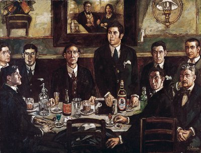 カフェ・ド・ポンボでの集い 作： Jose Gutierrez Solana