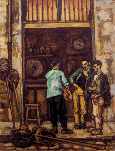 サンタンデールの居酒屋（スペイン）1944-1945（油彩・キャンバス 作： Jose Gutierrez Solana