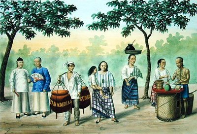 The Flebus Album of Views In and Around Manila」より「街の風景」1845年頃（紙に水彩画 作： Jose Honorato Lozano