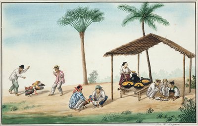 マニラとその周辺：路上の屋台 作： Jose Honorato Lozano