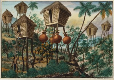 マニラとその周辺：山岳インディアンの小屋 作： Jose Honorato Lozano
