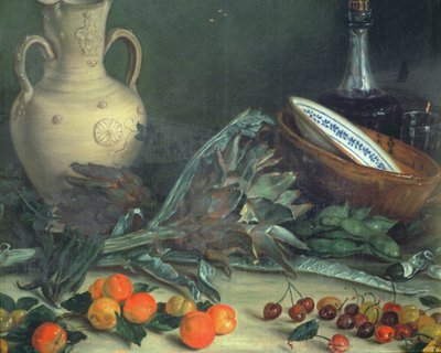 果物と野菜のある静物 作： Jose Lopez Enguidanos