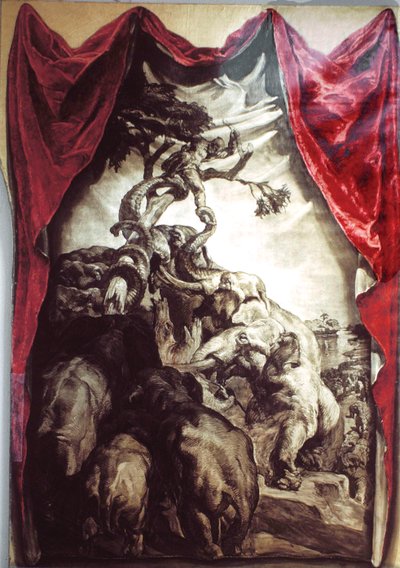 7番目の航海：シンドバッドを捕らえる象 作： Jose Maria Sert y Badia