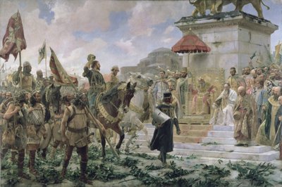 1303年のコンスタンティノープルのロジェデフロール（1280〜1307年）の到着 作： Jose Moreno Carbonero