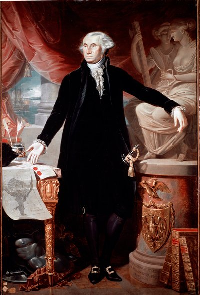 アメリカ合衆国大統領ジョージ・ワシントン（1732-1799）の肖像 ジュゼッペ・ペロヴァーニ（1765-1835）の絵画 Madrid, Academia de San Fernando 作： José Perovani