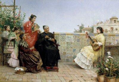 司祭の訪問 19世紀 （油絵） 作： Jose Rico y Cejudo