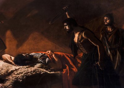 歴史画 : The Death of Viriatus (Viriate, Viriathe, vers 180-139 avant JC) par Villegas Cordero, Jose (1844-1921) 作： Jose Villegas Cordero