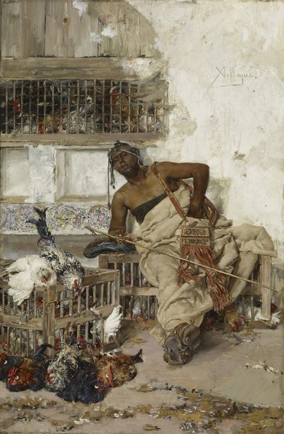 家禽市場、タンジール、1881年頃（木に油彩） 作： Jose Villegas Cordero