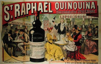 フランスの食前酒「St.Raphael Quinquina」の広告ポスター（カラーリトグラフ） 作： Jose and Michele A. Belon