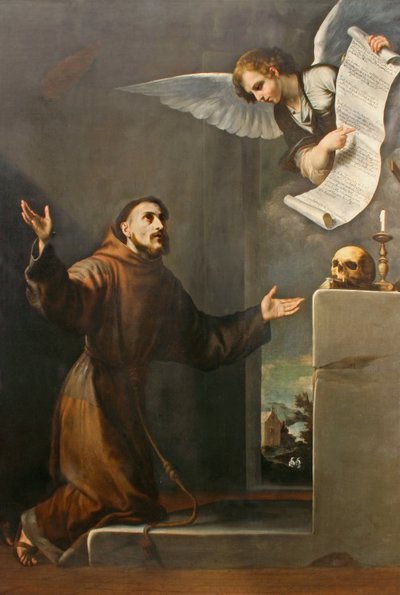 セントフランシスは、17世紀の3分の1の聖痕を受け取ります。 作： Jose de Ribera