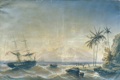 南洋諸島沖の軍艦 作： Josef Carl Berthold Püttner