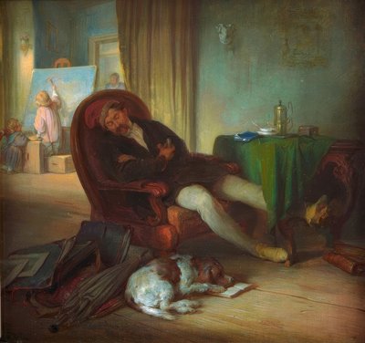眠る画家 作： Josef Danhauser