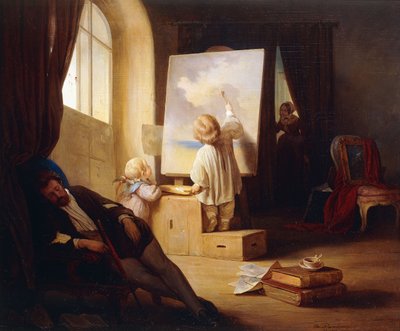 眠れる森の画家。眠れる森の画家、1841 作： Josef Danhauser