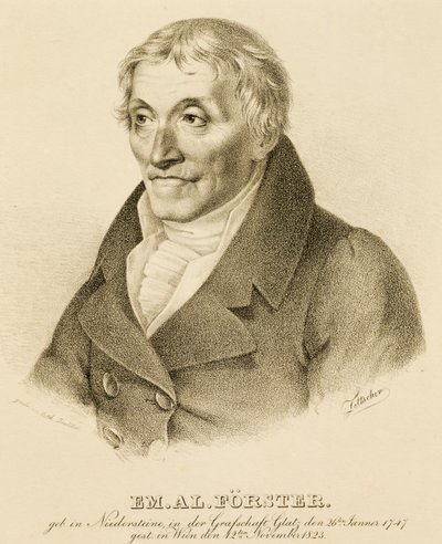 Emanuel-Aloys Forster (1748-1823)、作曲家、対位法の教師の肖像 (リトグラフ) 作： Josef Eduard Teltscher