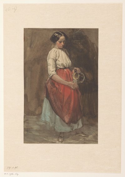 グラスを注ぐ立っている女の子 作： Josef Eduard Tetar van Elven