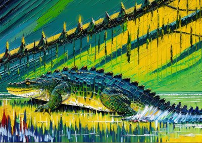 動物 ワニ_1 作： Josef Johann Michel