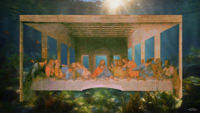 JJM-再現_レオナルド・ダ・ヴィンチ_最後の晩餐_水中 作： Josef Johann Michel