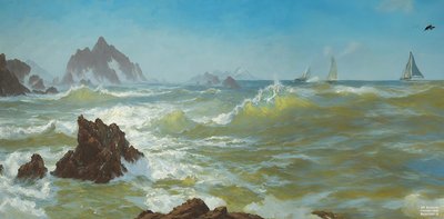 JJM、ビアスタットAを再現：シールロック・カリフォルニア（帆船あり） 作： Josef Johann Michel