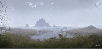 JJMがフリードリッヒC-Dを再現：海辺の岩礁（パノラマ） 作： Josef Johann Michel