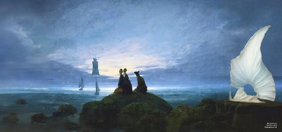 JJMがフリードリッヒC-Dを再現：海に昇る月（サイレント・オブザーバー） 作： Josef Johann Michel