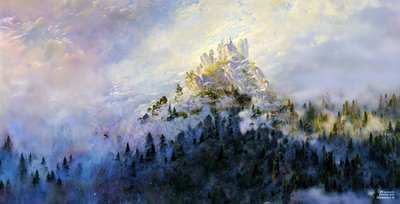 JJMがフリードリッヒC-Dを再現：山の朝霧（パノラマ） 作： Josef Johann Michel