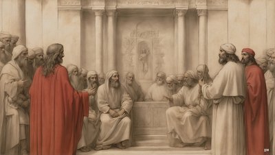 イエスはユダヤ人の高等法院で告発された_01 作： Josef Johann Michel