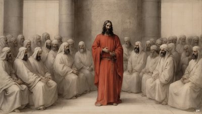 イエス_ユダヤ人の高等法院で告発される_02 作： Josef Johann Michel