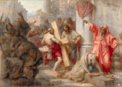 十字架を背負ってエルサレムを通過するイエス_01 作： Josef Johann Michel
