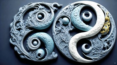 encaustic風水コンセプト「陰と陽」_02 作： Josef Johann Michel