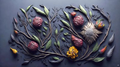 encaustic風水ウッドエレメント_01 作： Josef Johann Michel