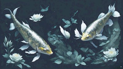 墨絵鯉鯉魚_黄_02 作： Josef Johann Michel