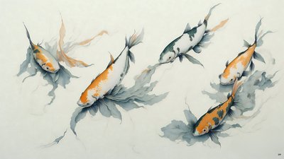 墨絵鯉_01 作： Josef Johann Michel