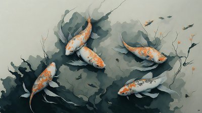 墨絵鯉_03 作： Josef Johann Michel