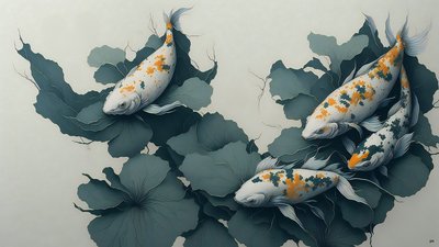 墨絵鯉_04 作： Josef Johann Michel