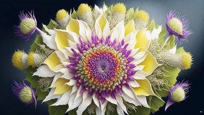 曼荼羅花の要素を持つアザミ_02 作： Josef Johann Michel