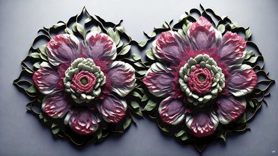 曼荼羅：牡丹-花の要素_02 作： Josef Johann Michel