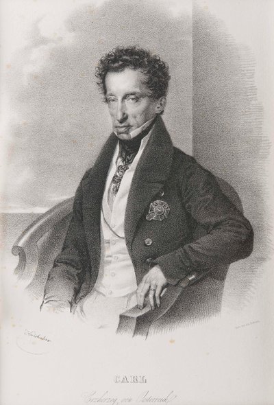 オーストリア大公カール 1771 年 - 1847 年、テッシェン公。 作： Josef Kriehuber
