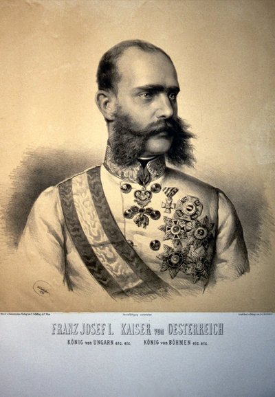 フランツ・ヨーゼフ1世 1873年 リトグラフ 作： ヨーゼフ・クリフバー
