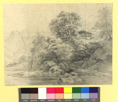 農家のある山岳風景 作： ヨーゼフ・クリフバー