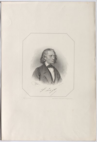フランツ・リストの肖像 1811-1886, 1856. 作： Josef Kriehuber