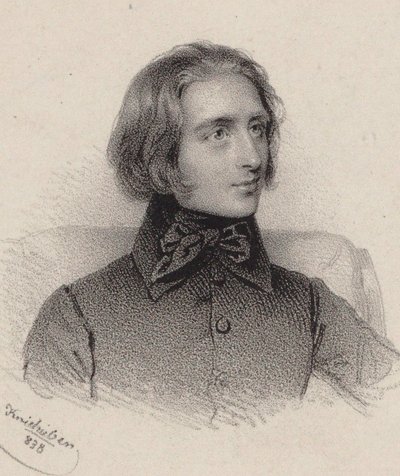 作曲家フランツ・リストの肖像 1811-1886, 1838. 作： Josef Kriehuber