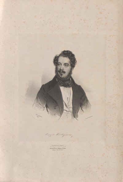 オペラ歌手ジョヴァンニ・オラツィオ・カルタジェノヴァの肖像 1800-1841、1838年。 作： Josef Kriehuber