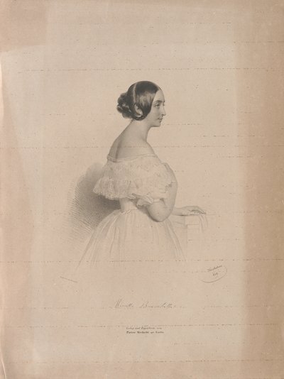 オペラ歌手マリエッタ・ブランビラの肖像 1807-1875, 1839. 作： Josef Kriehuber