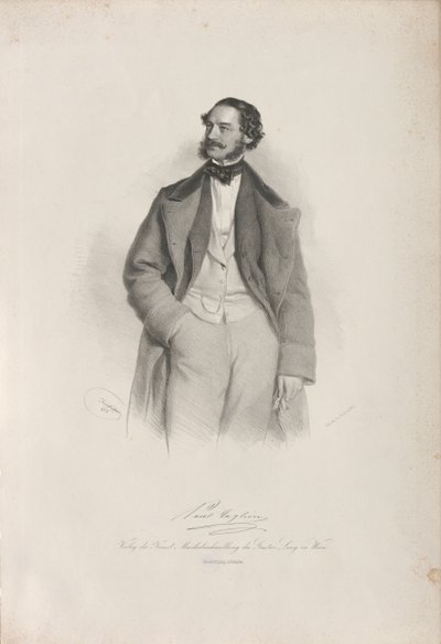 ダンサー、振付家、バレエ マスター、ポール タリオーニ 1808 ～ 1884 年の肖像画、1856 年。 作： Josef Kriehuber