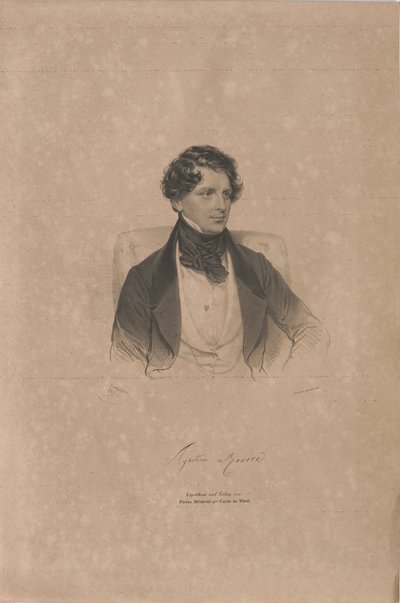 オペラ歌手アゴスティーノ・ロヴェレの肖像 1804-1865 , 1839. 作： Josef Kriehuber
